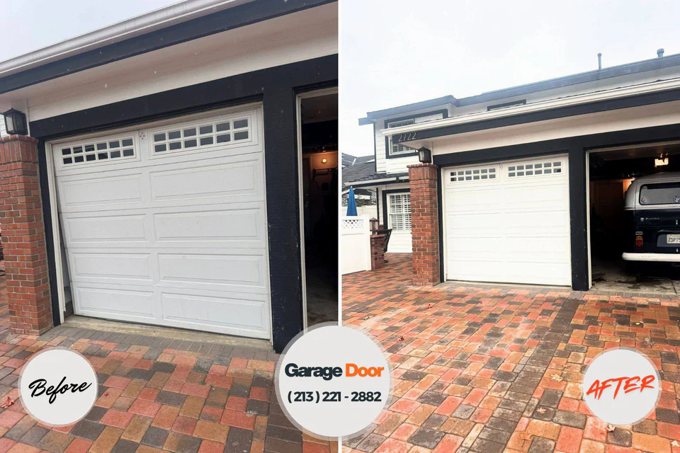 Before and after: garage door repair Atoka, OK